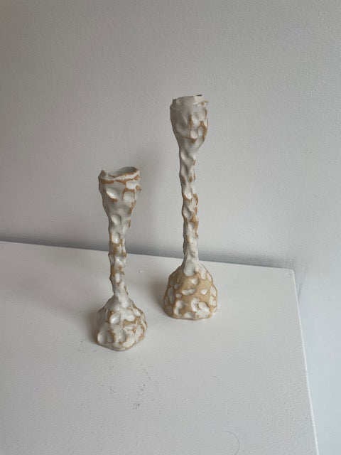 Single Candle Holder: White