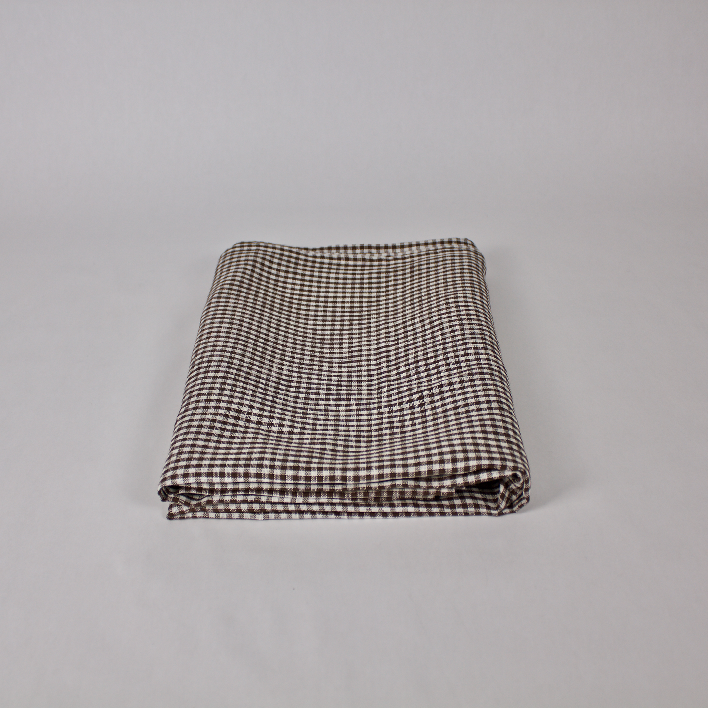 Small Linen Tablecloth: Brown Check