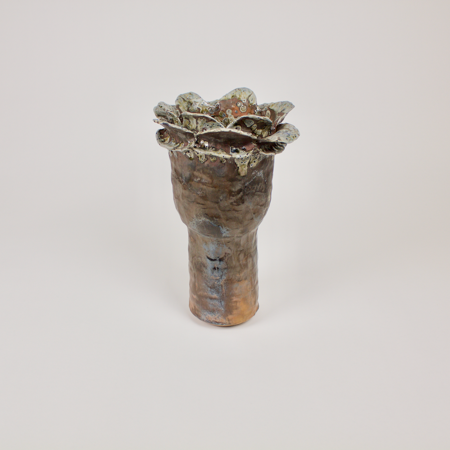 Flower Wood Fired Vase : Tall
