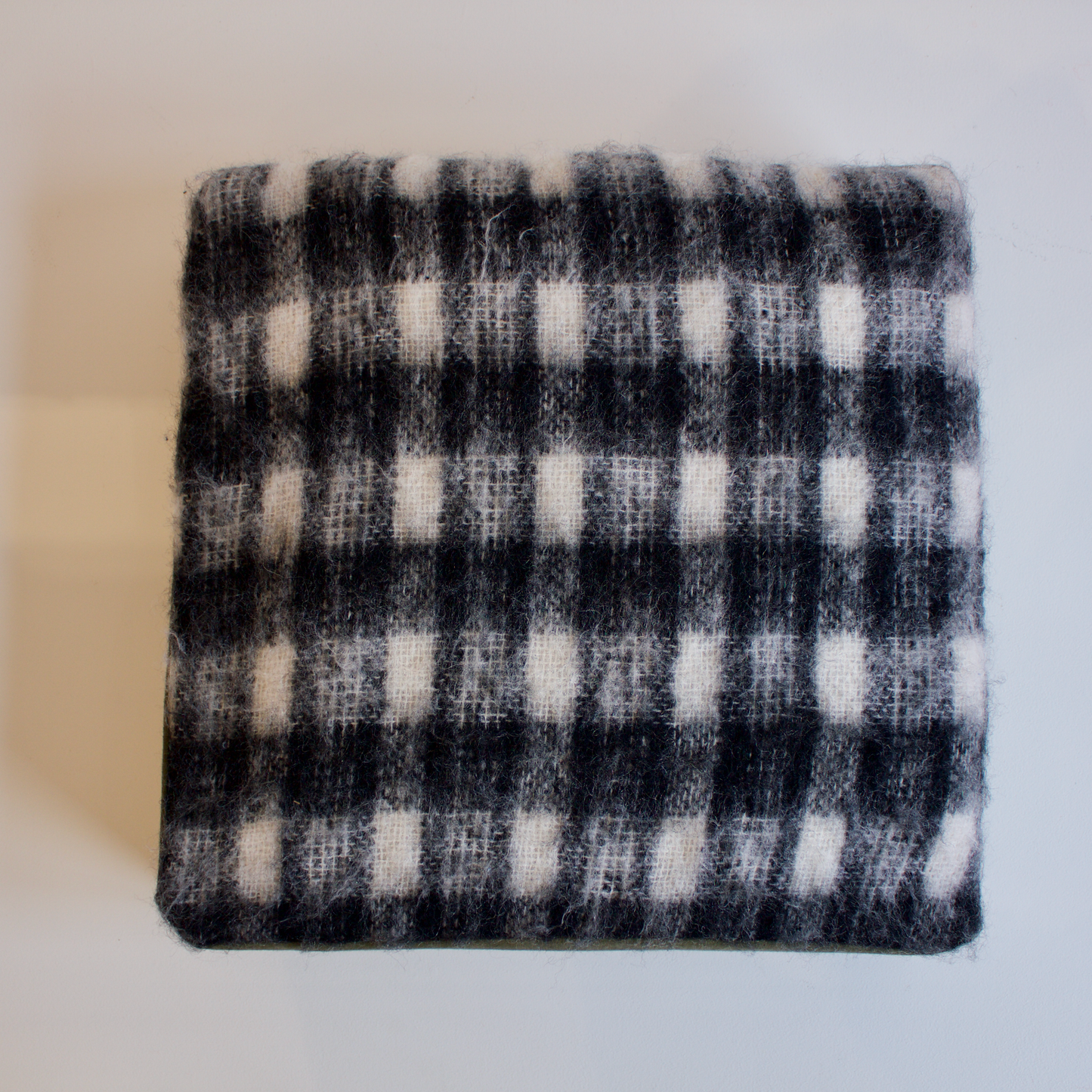 Mohair Floor Pillow: Black & White