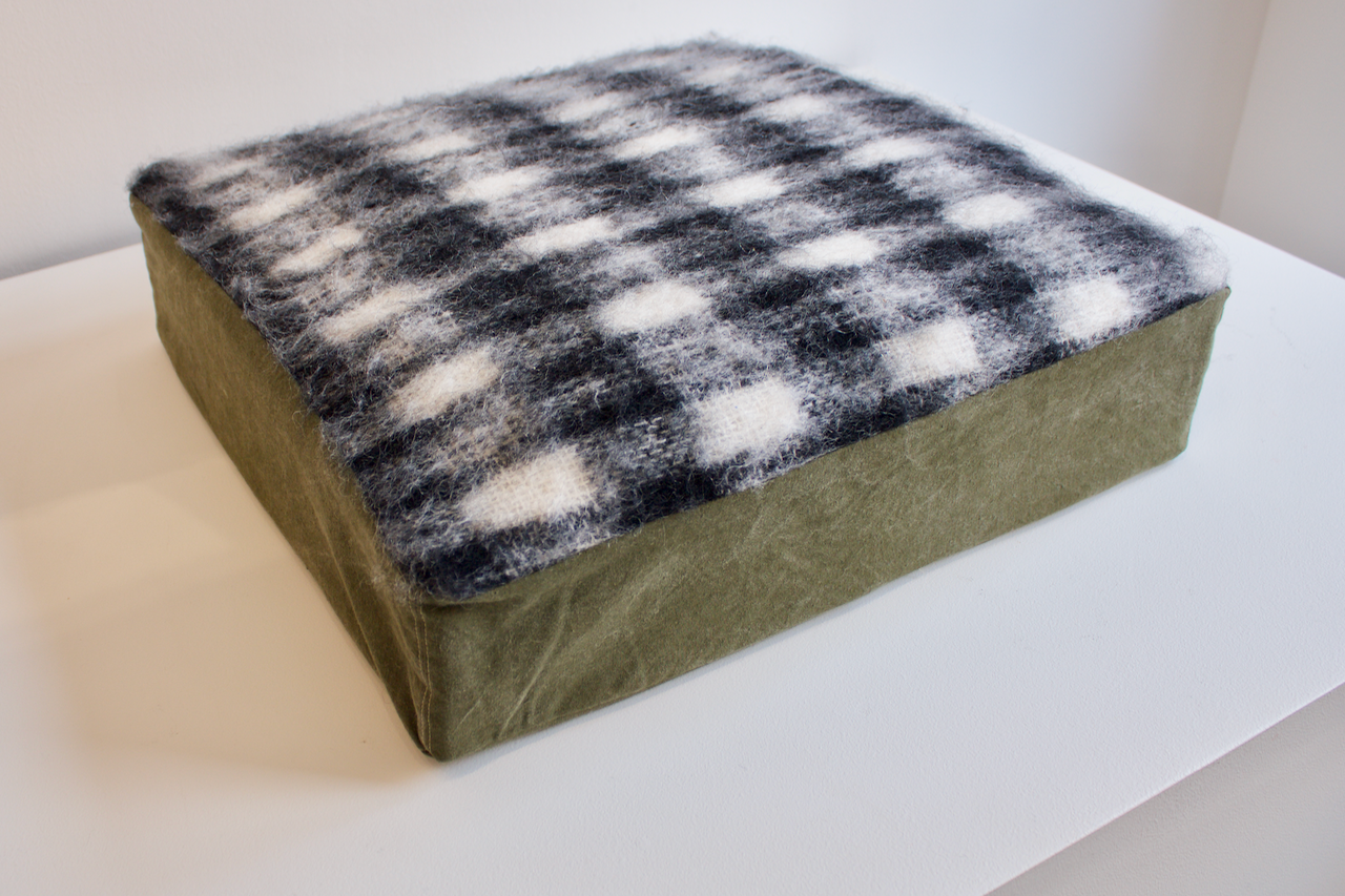 Mohair Floor Pillow: Black & White