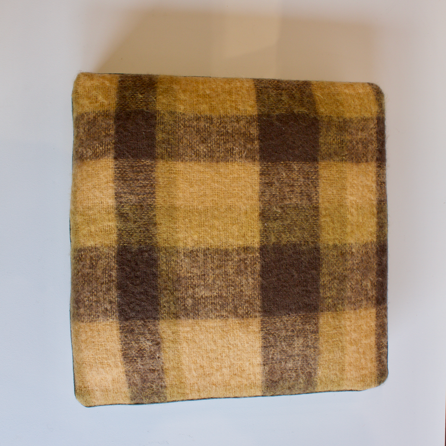 Mohair Floor Pillow: Yellow & Brown