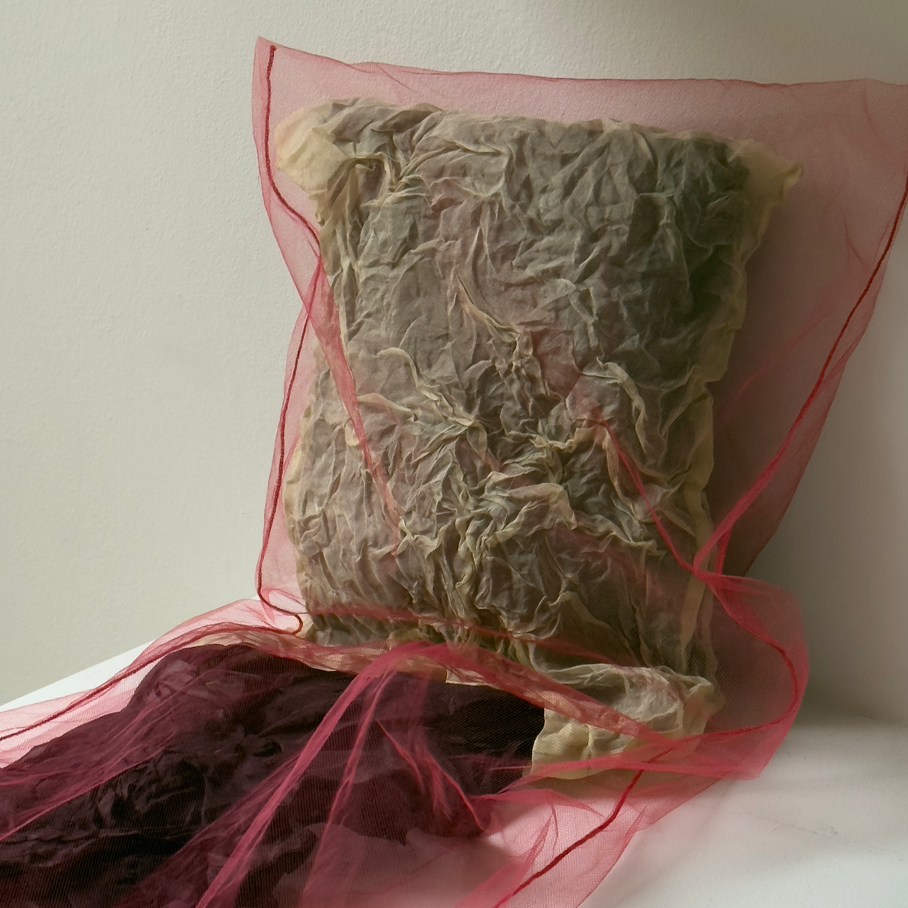 Three Layer Pillow: Hot Pink, Pale Yellow, and Black