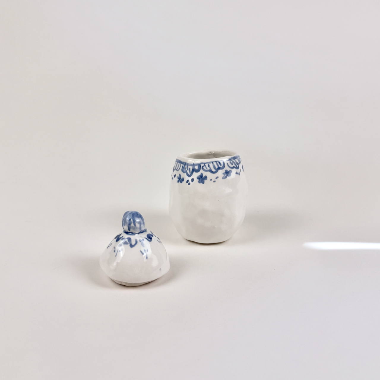 Hand-Painted Jar W/ Lid