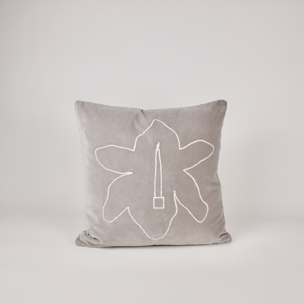 Velvet Flower Candle Square Pillow