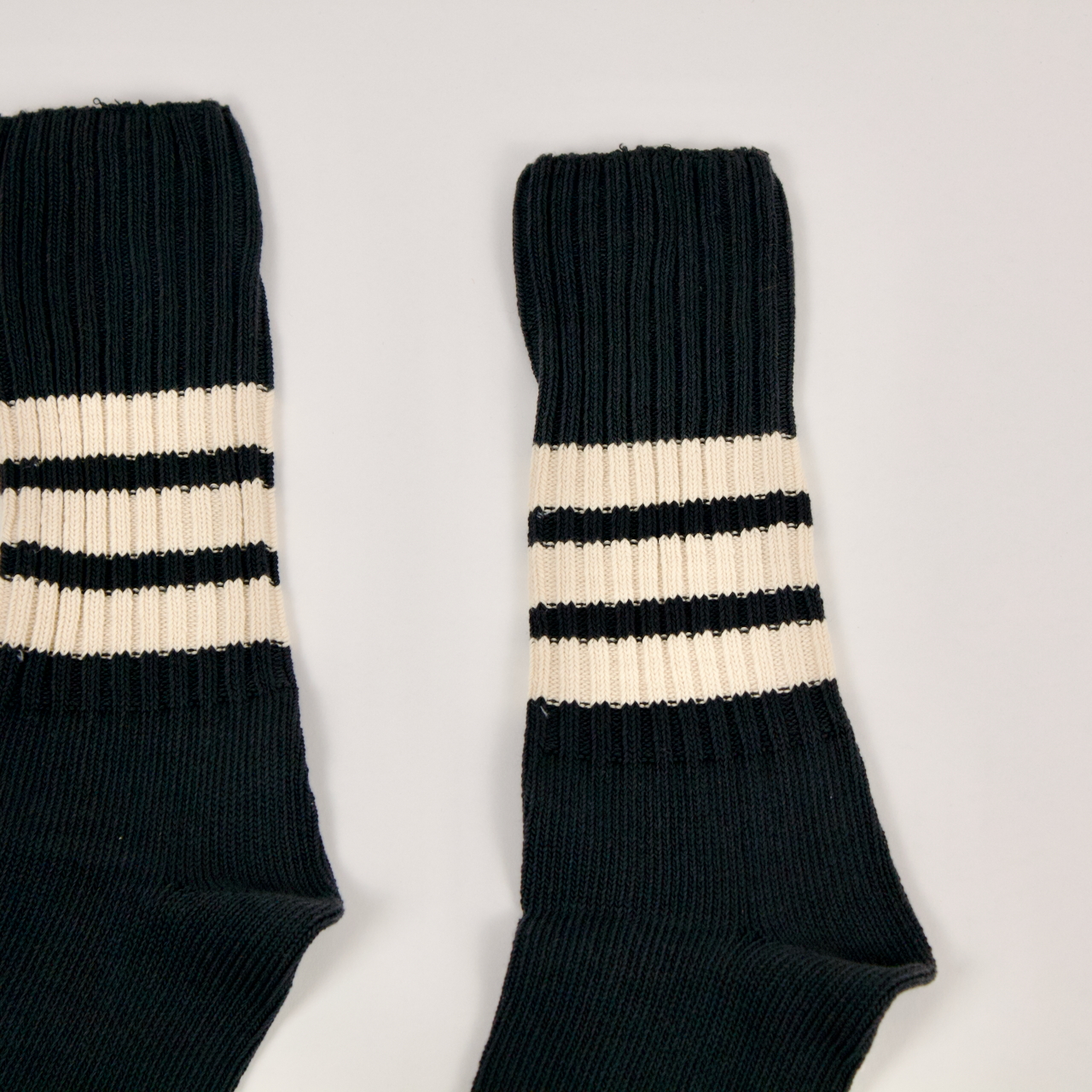 Striped Crew Sock in Black