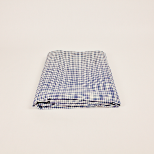 Small Linen Tablecloth:  Blue Plaid
