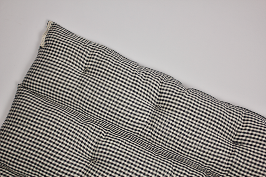 Dog Bed: Black and Ivory Gingham