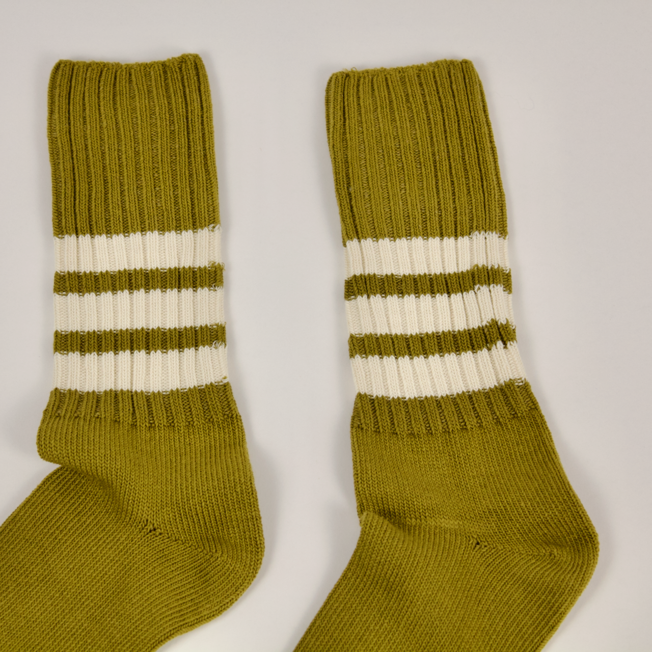 Striped Crew Sock in Olive