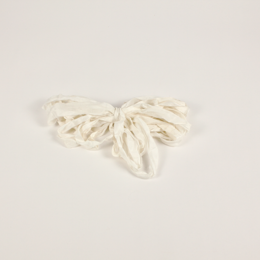 Recycled Sari Silk Ribbon: Ivory