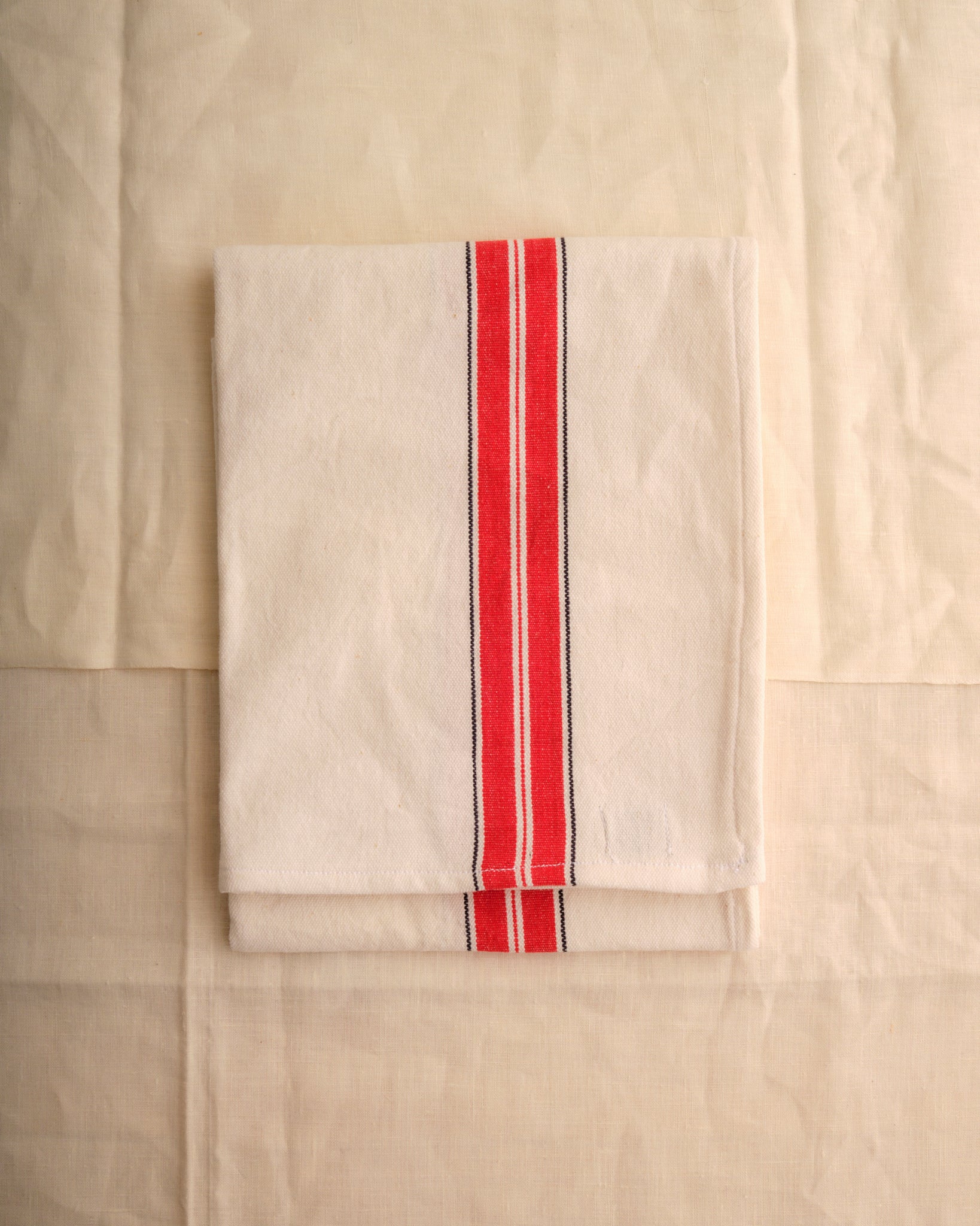 Overdyed Antique Tea Towel: Chalk